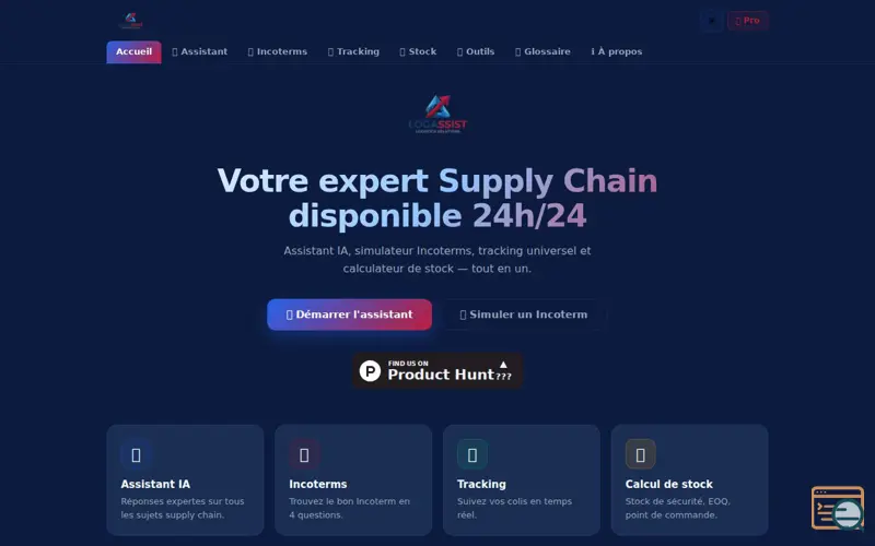 Screenshot of Logassist - Assistant IA supply chain