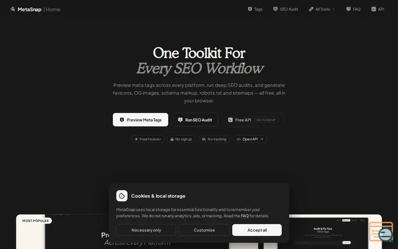Screenshot of MetaSnap