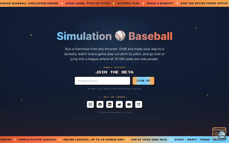 Screenshot of Simulation Baseball