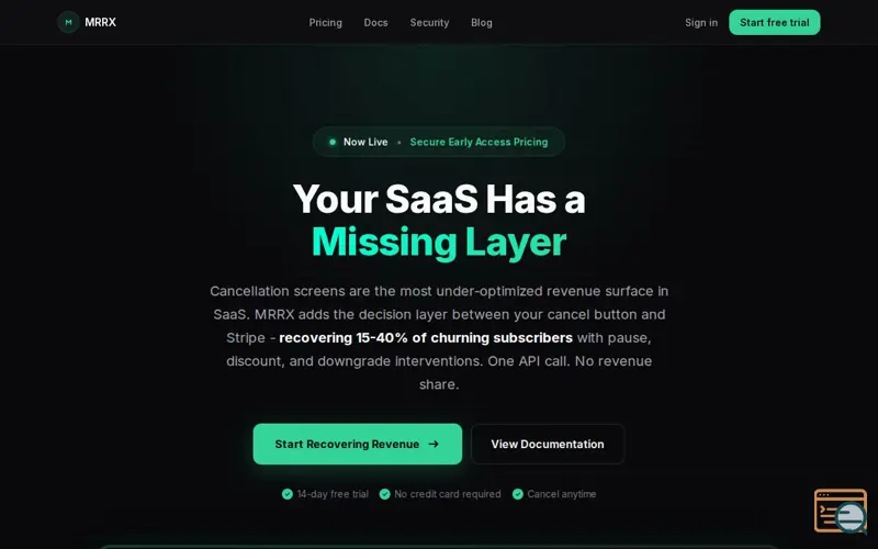 Screenshot of MRRX, a launch using Inngest