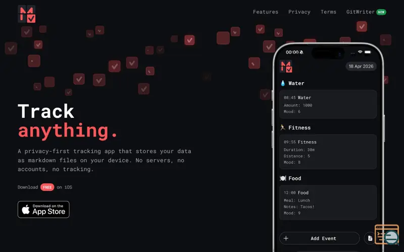Screenshot of Markist - Track Anything