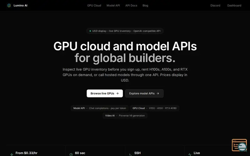 Screenshot of Lumino AI