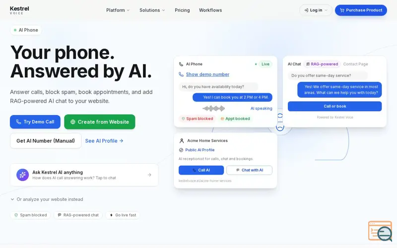 Screenshot of KestrelVoice