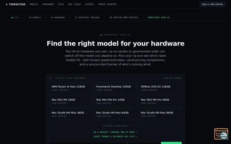 Screenshot of Tokenstead
