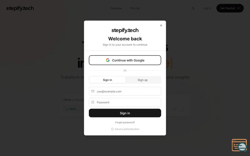 Screenshot of Stepify
