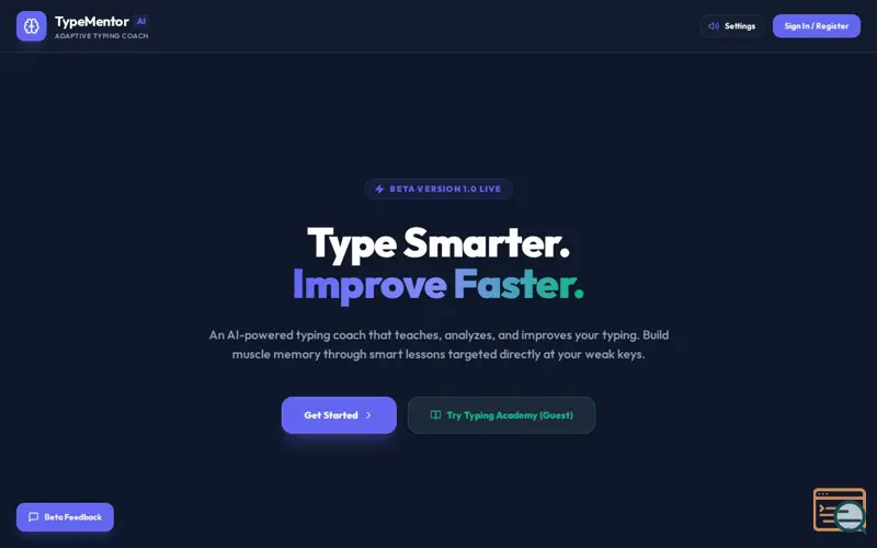 Screenshot of TypeMentor AI