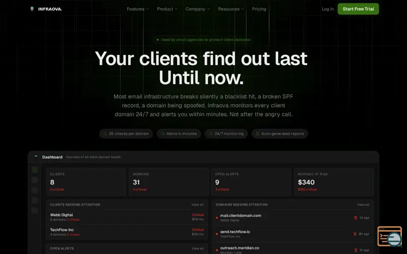Screenshot of Infraova