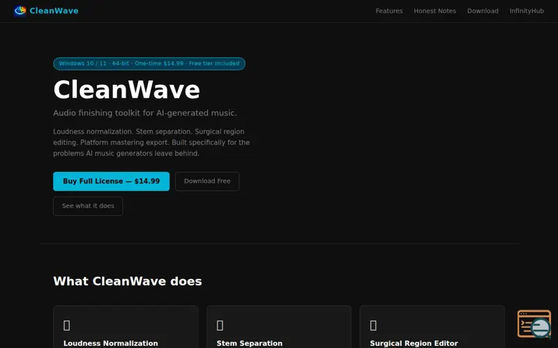 Screenshot of Clean Wave