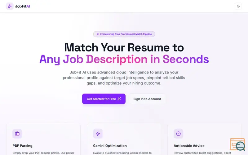Screenshot of JobFit AI