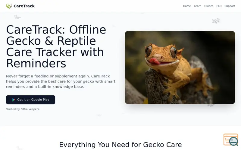 Screenshot of CareTrack