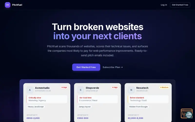 Screenshot of Pitchfuel