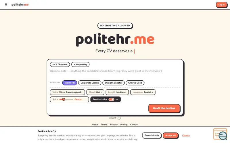 Screenshot of politehr.me