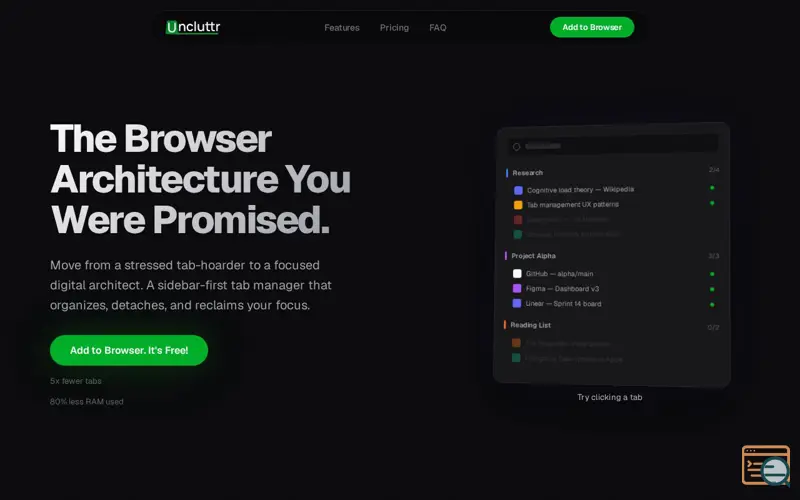 Screenshot of Uncluttr