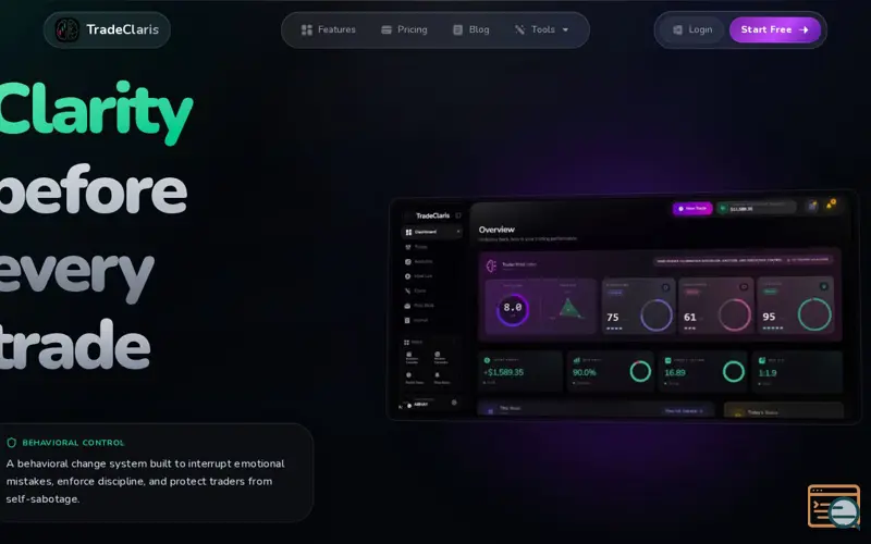 Screenshot of TradeClaris