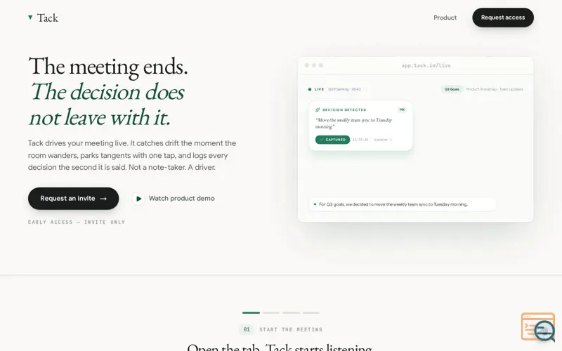 Screenshot of TACK.IM