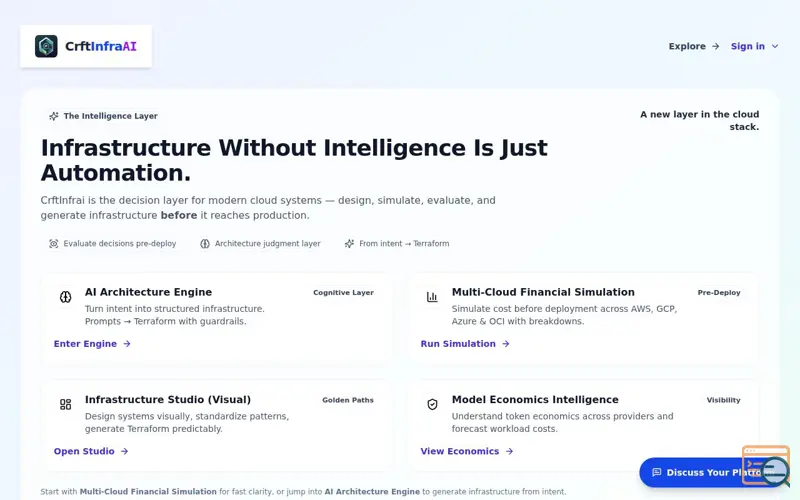 Screenshot of CrftInfrai 