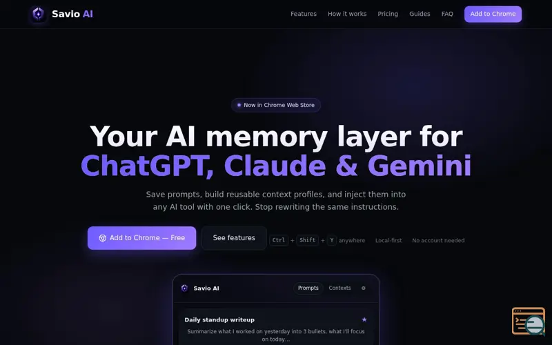 Screenshot of Savio AI