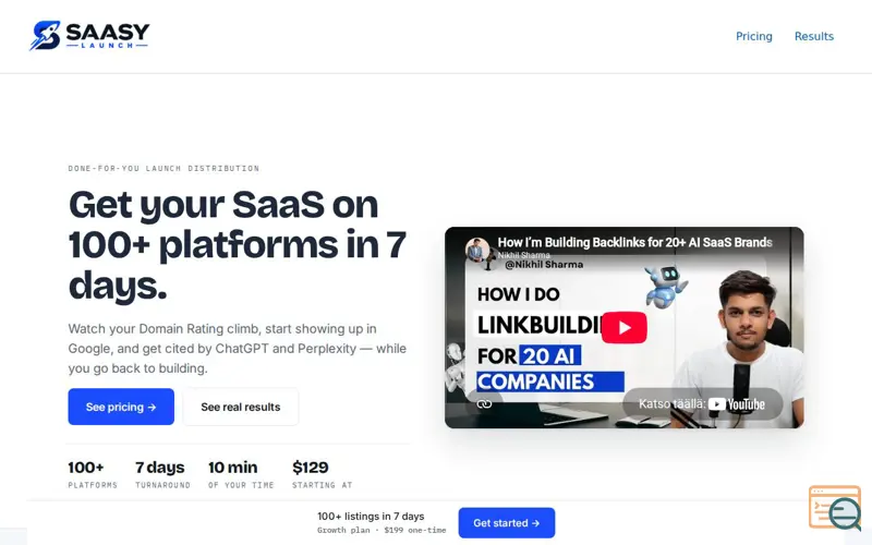 Screenshot of saasylaunch.com