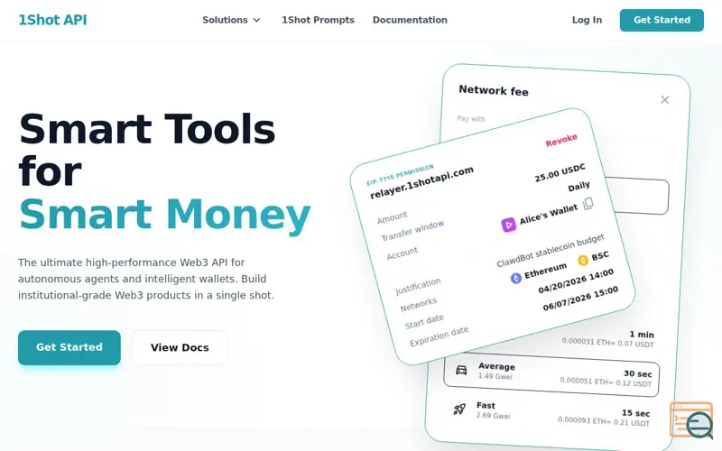 Screenshot of 1Shot API