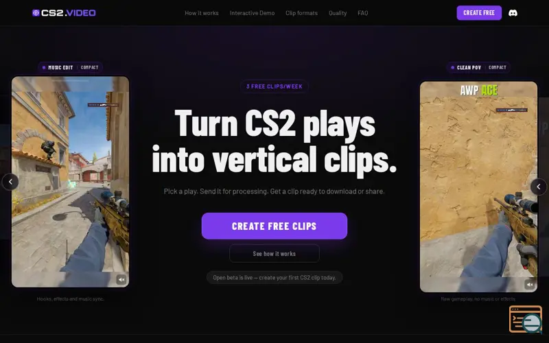Screenshot of CS2.VIDEO