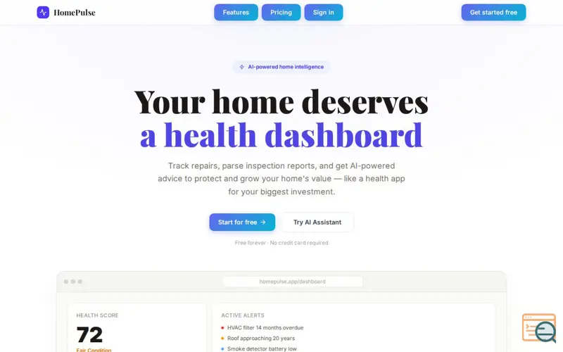 Screenshot of HomePulse
