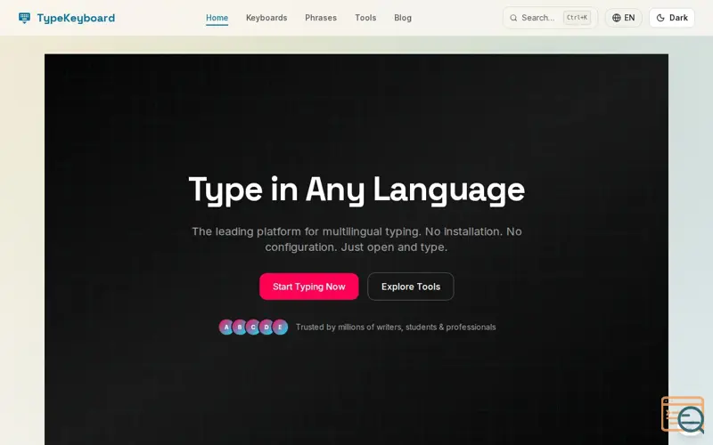 Screenshot of TypeKeyboard