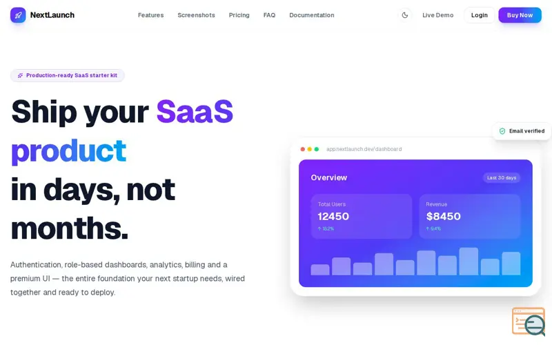 Screenshot of NextLaunch