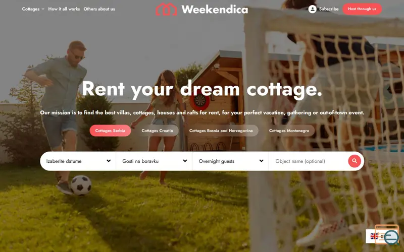 Screenshot of Weekendica, a launch using Plesk