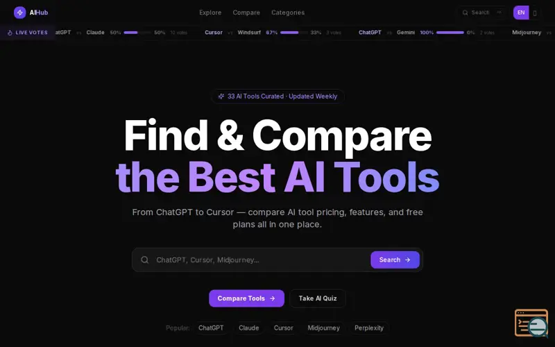 Screenshot of AIHub