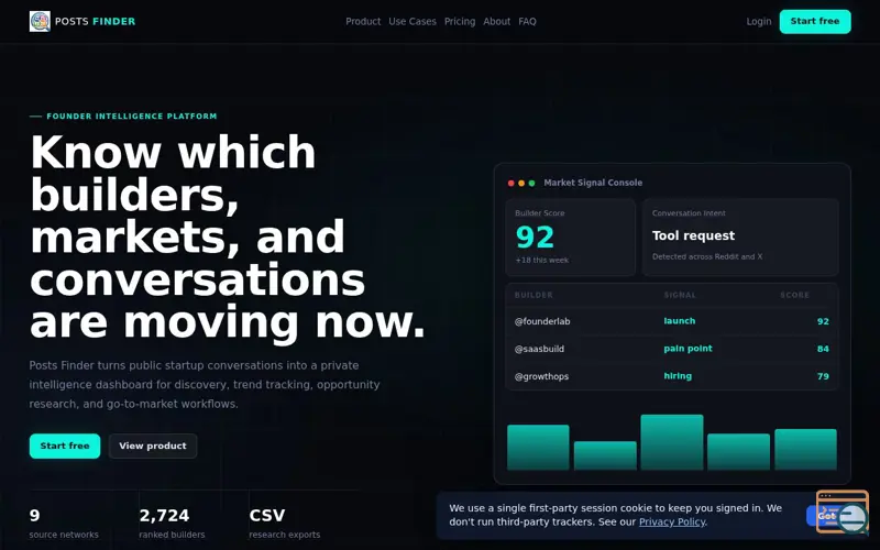 Screenshot of Posts Finder, a launch using Gunicorn