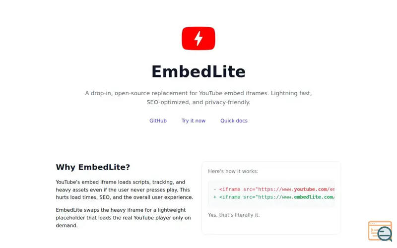 Screenshot of Embedlite