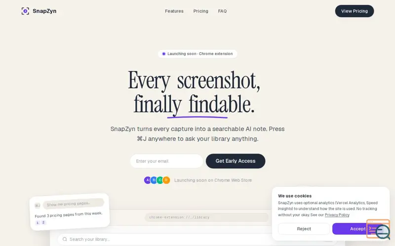 Screenshot of SnapZyn
