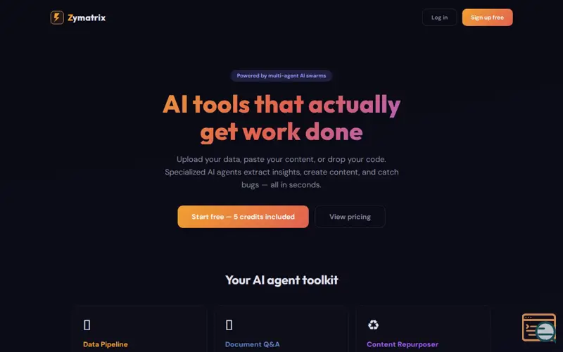 Screenshot of Zymatrix