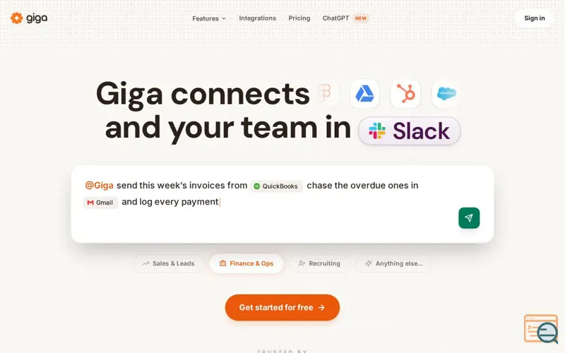 Screenshot of Giga