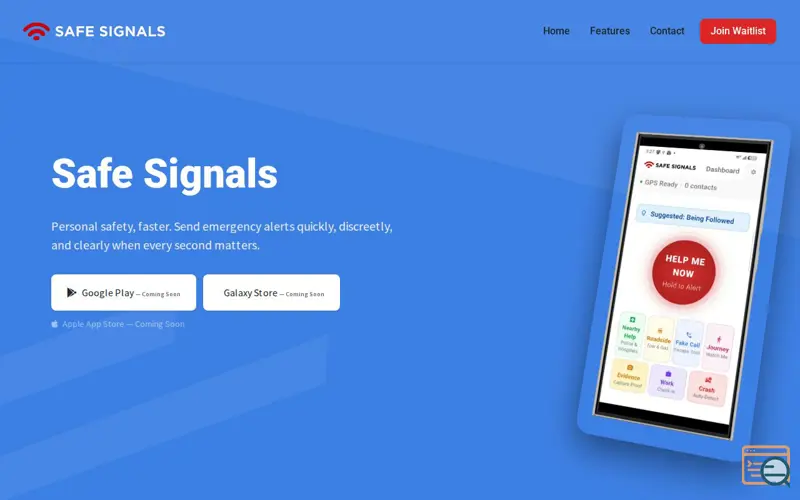 Screenshot of Safe Signals