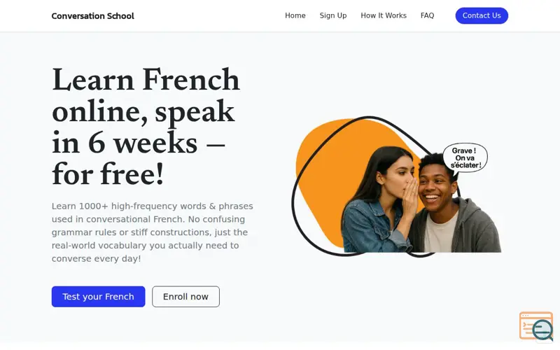 Screenshot of Conversation School