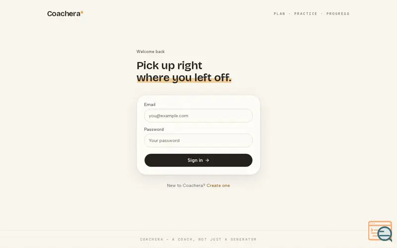 Screenshot of Coachera 