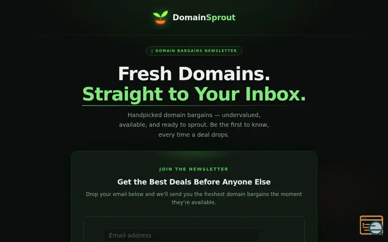 Screenshot of DomainSprout