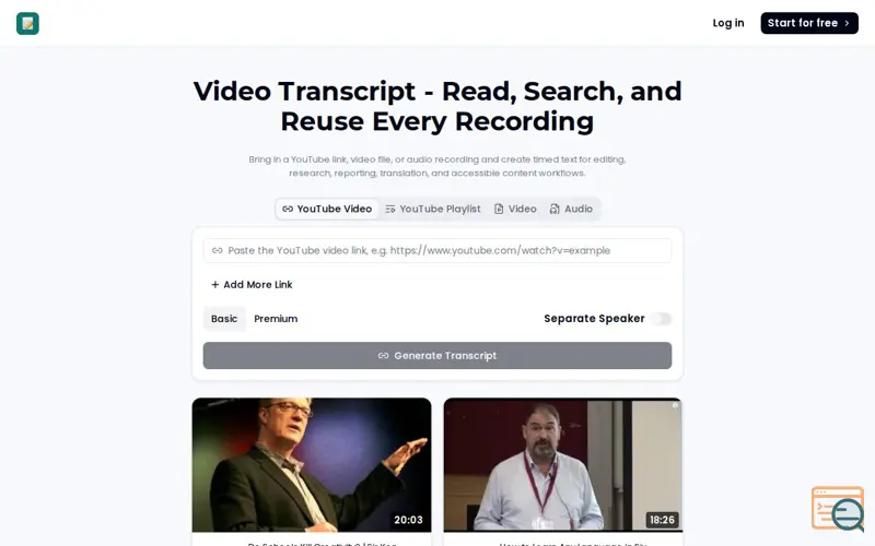 Screenshot of Video Transcript