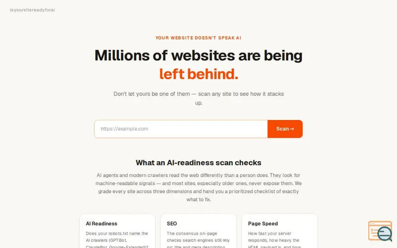 Screenshot of Isyoursitereadyforai