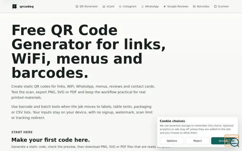 Screenshot of qrcodeq