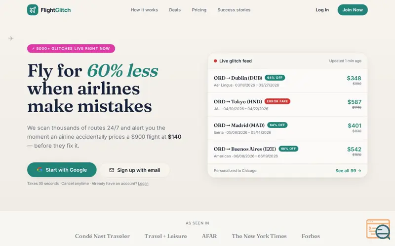 Screenshot of FlightGlitch