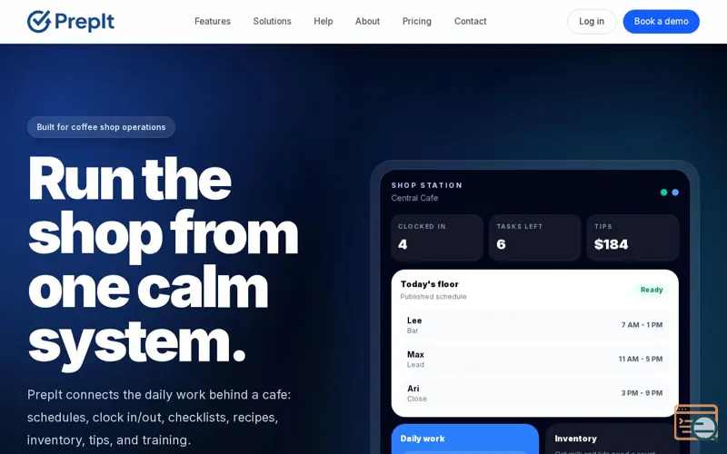 Screenshot of PrepIt