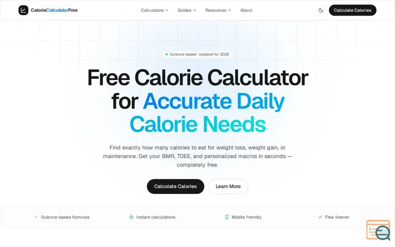 Screenshot of Calorie Calculator Free