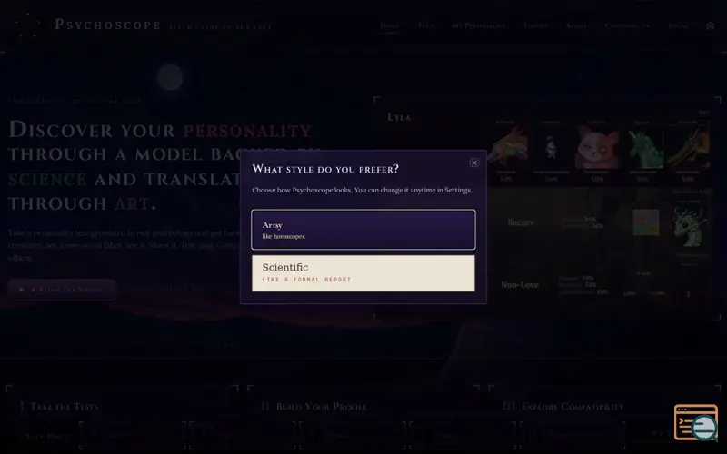 Screenshot of Psychoscope
