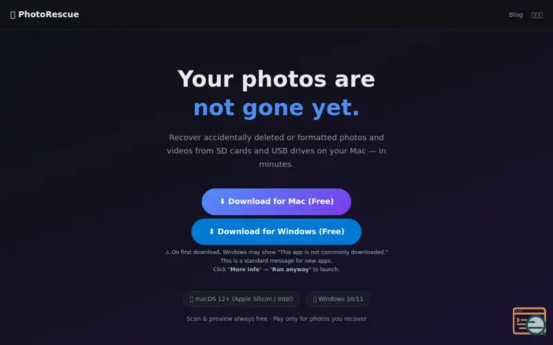 Screenshot of PhotoRescue