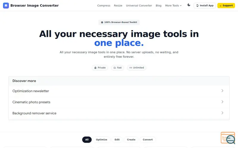 Screenshot of Browser Image Tools
