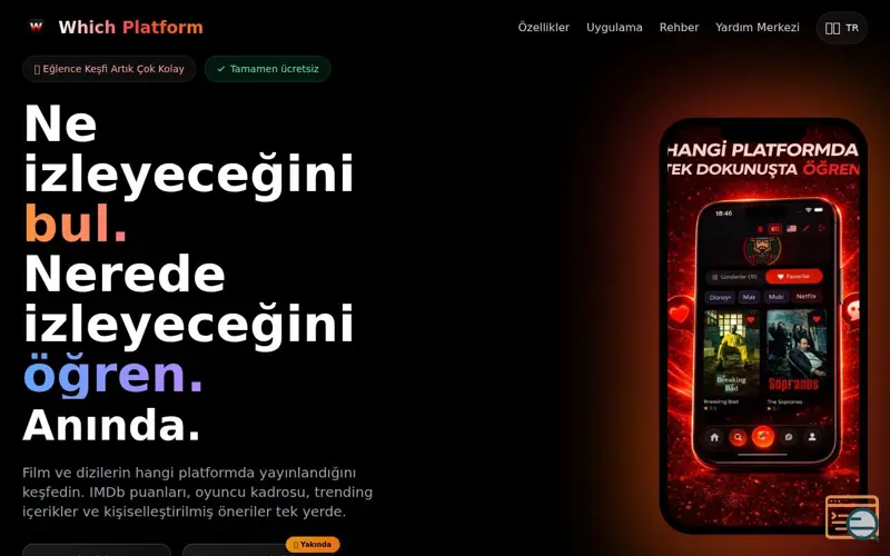 Screenshot of Which Platform, a launch using Kurumsaleposta