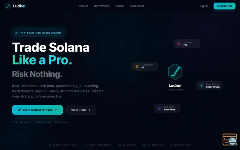 Screenshot of Ludion, a launch using DexScreener