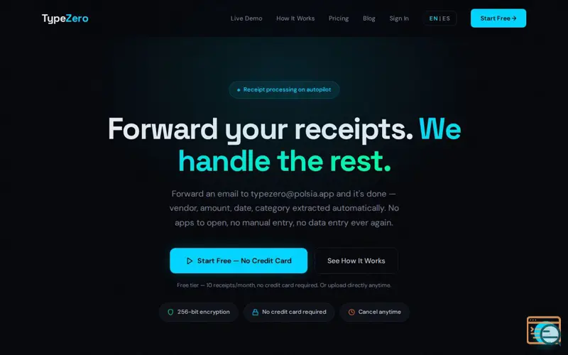 Screenshot of TypeZero